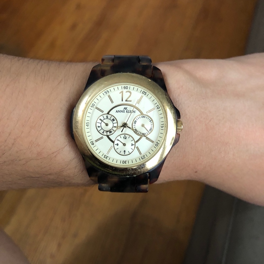 Anne Klein tortoise watch
